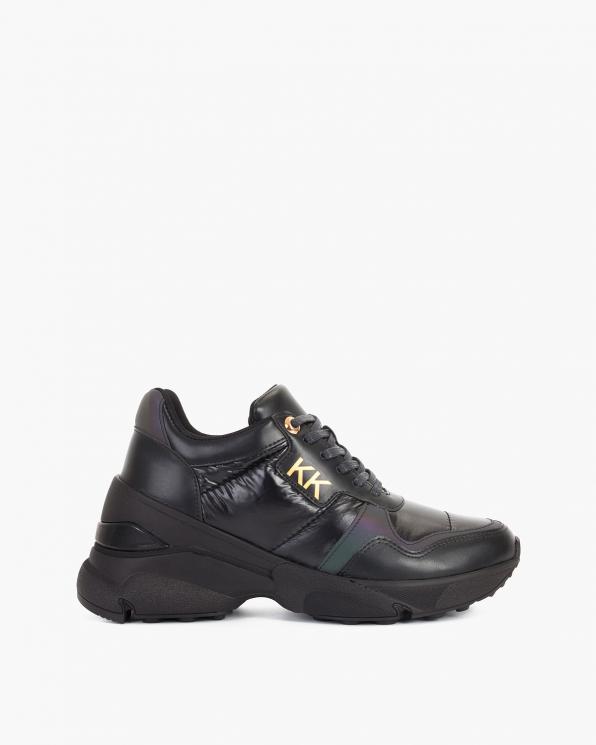 Czarne sneakersy ortalionowe 083-129-CZAR-ORT