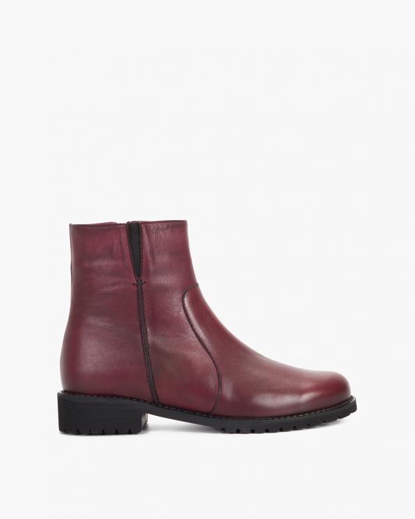 Bordowe botki skórzane 075-80474-BORDO