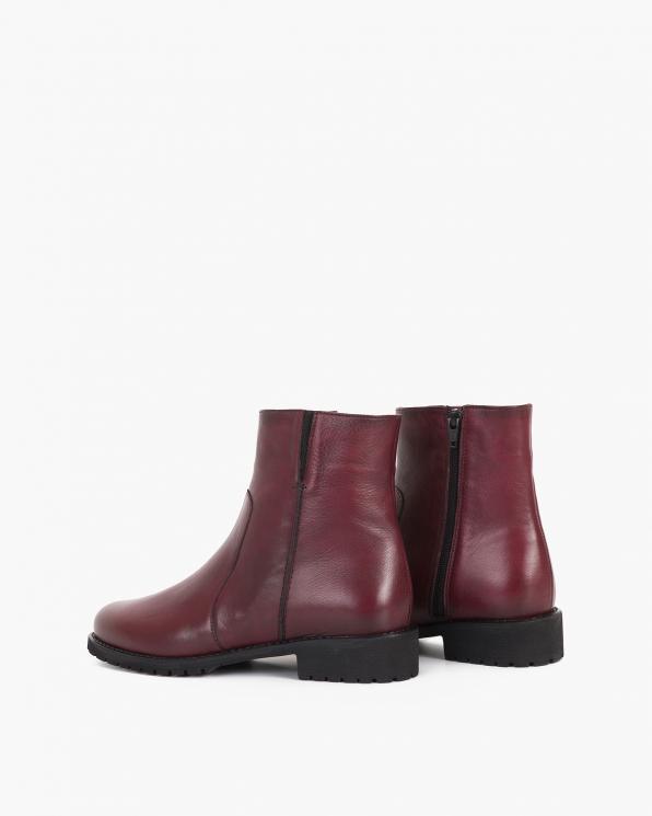 Bordowe botki skórzane 075-80474-BORDO