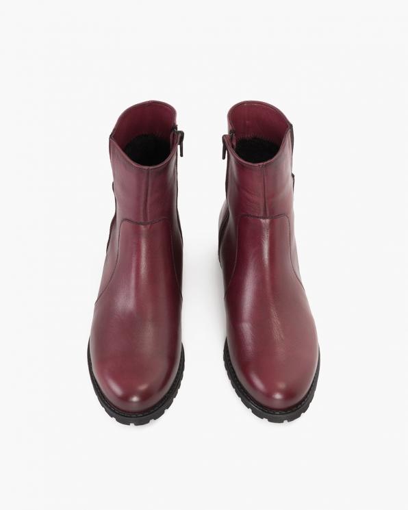 Bordowe botki skórzane 075-80474-BORDO