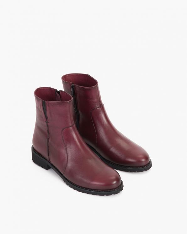 Bordowe botki skórzane 075-80474-BORDO