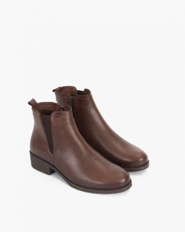 Brązowe sztyblety damskie skórzane 075-50401-BRĄZ