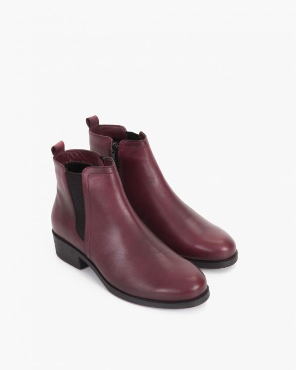Bordowe sztyblety damskie skórzane 075-50401-BORDO