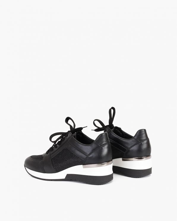 Czarne sneakersy skórzane z siatką 024-5979-80/0391