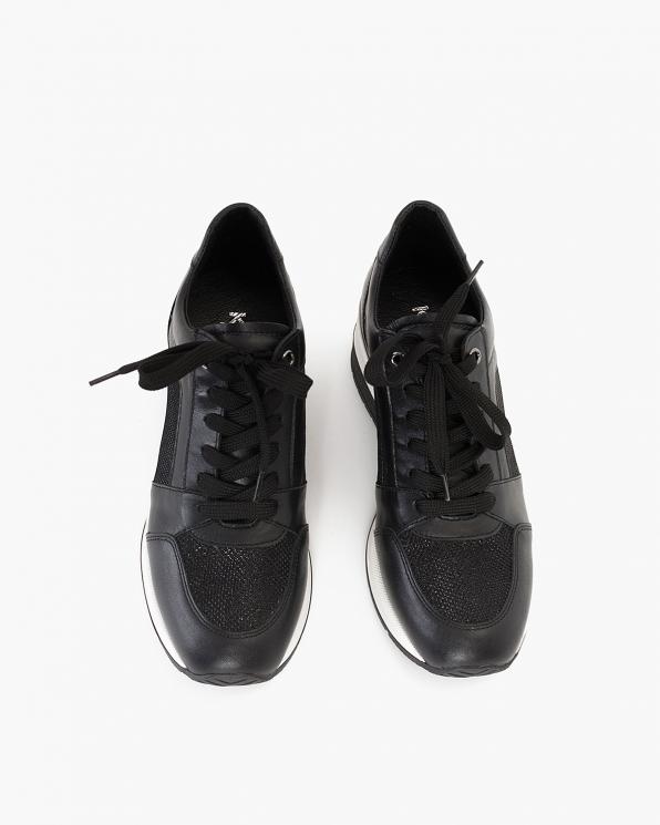 Czarne sneakersy skórzane z siatką 024-5979-80/0391