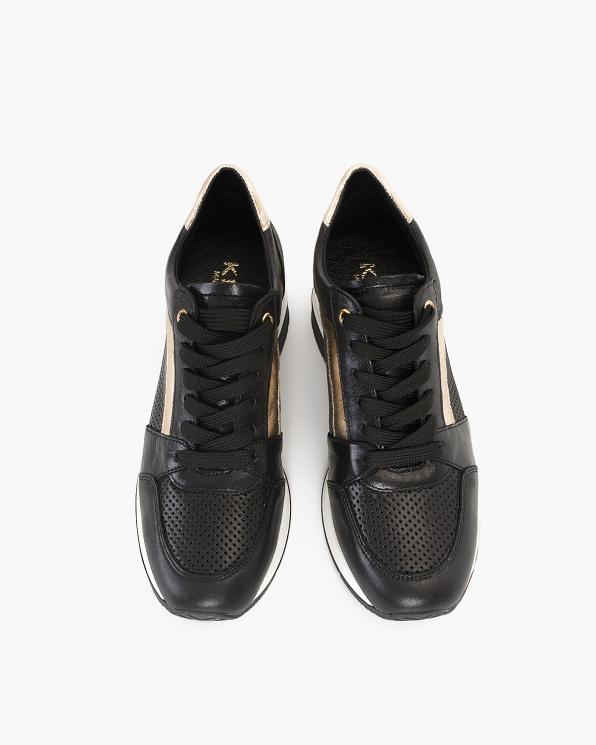Czarno-złote sneakersy skórzane 024-3289-4671-11