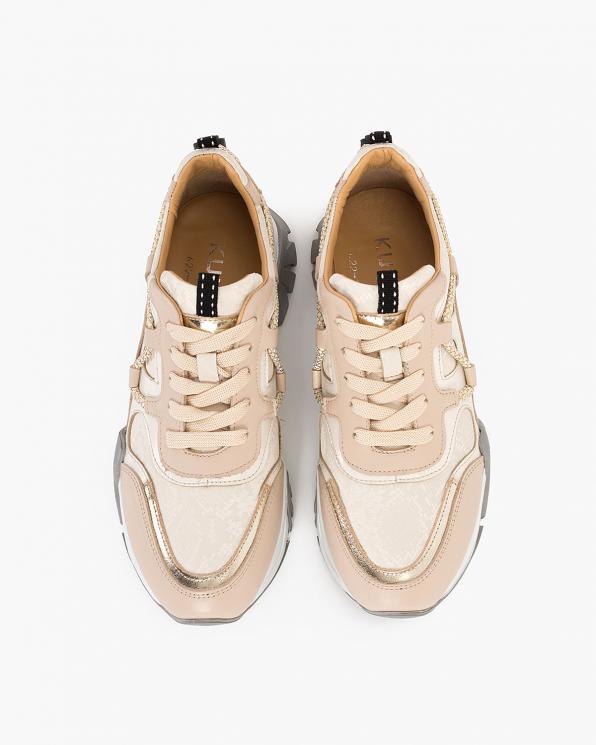 Beżowe sneakersy damskie skórzane 108-7584-59