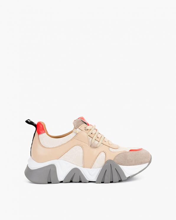 Beżowe sneakersy skórzane 108-7537-03
