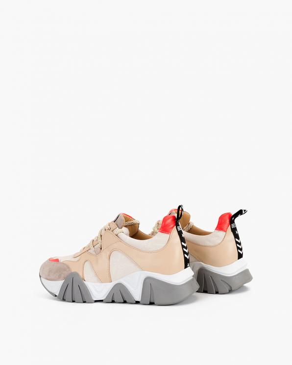 Beżowe sneakersy skórzane 108-7537-03