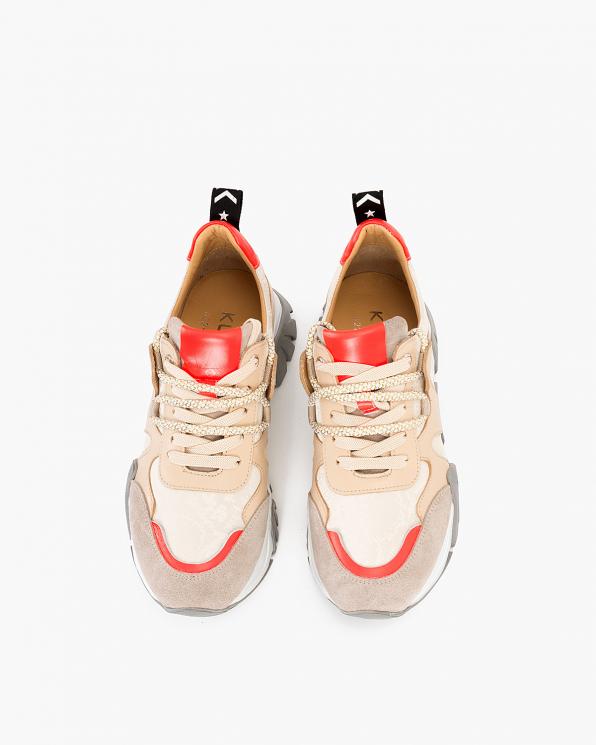 Beżowe sneakersy skórzane 108-7537-03