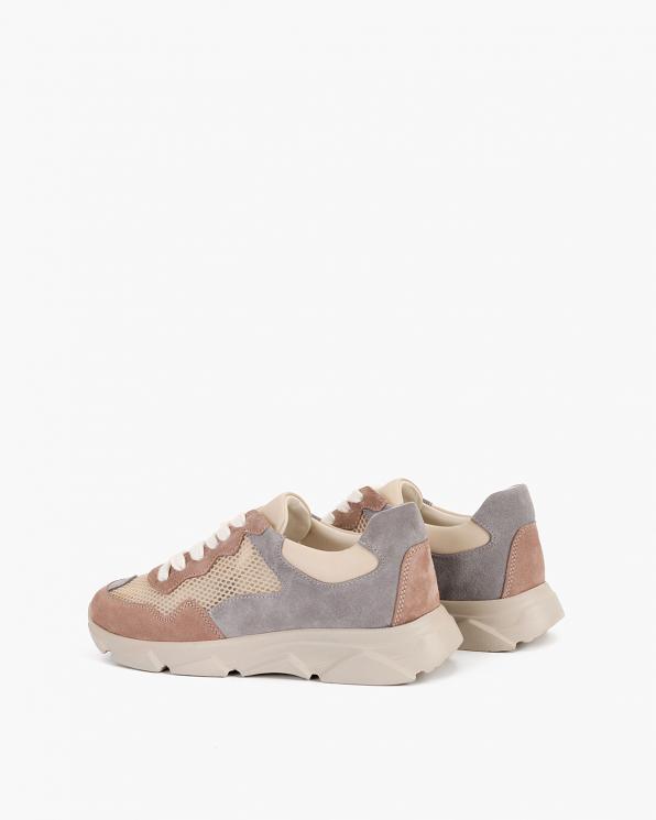 Wielokolorowe sneakersy zamszowe z siatką 098-2075-457