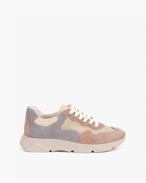 Wielokolorowe sneakersy zamszowe z siatką 098-2075-457