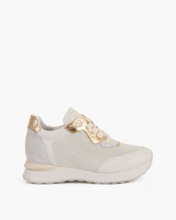 Beżowo-złote sneakersy skórzane 098-2036-427