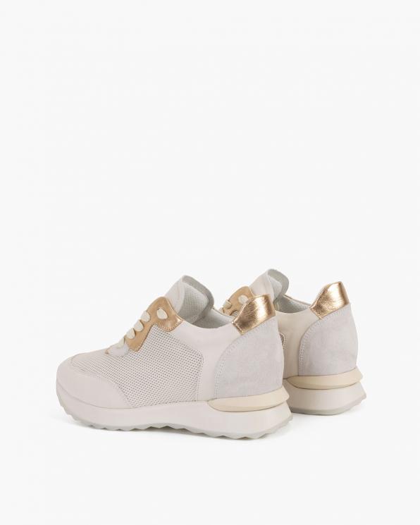 Beżowo-złote sneakersy skórzane 098-2036-427