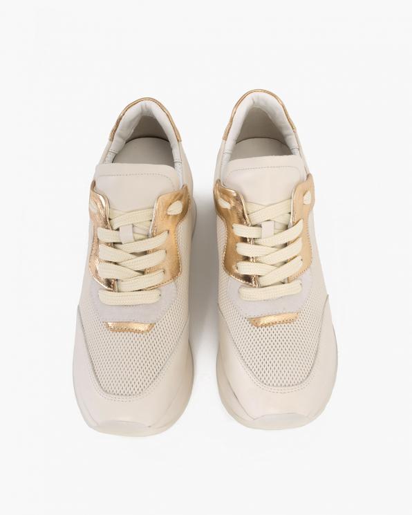 Beżowo-złote sneakersy skórzane 098-2036-427