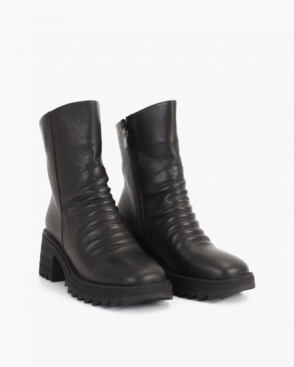 Czarne botki damskie 137-101-CZARNY