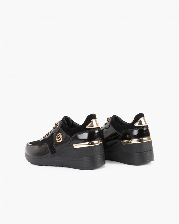 Czarne sneakersy zamszowe 131-96192-CZARNY