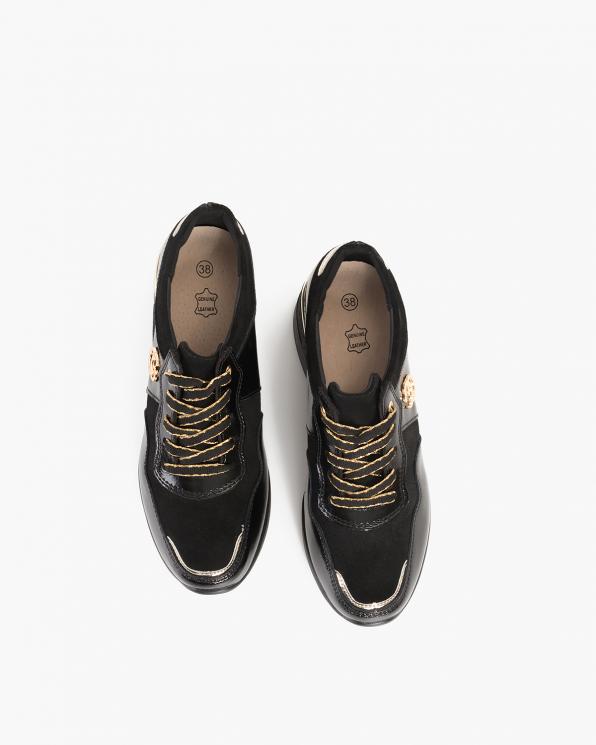 Czarne sneakersy zamszowe 131-96192-CZARNY