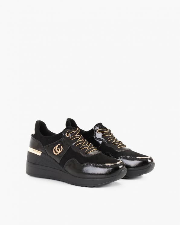 Czarne sneakersy zamszowe 131-96192-CZARNY