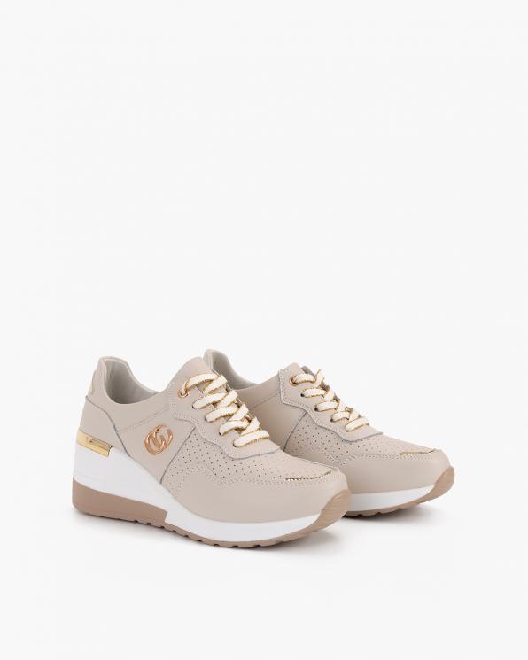 Beżowe sneakersy skórzane 131-96192-BEŻ