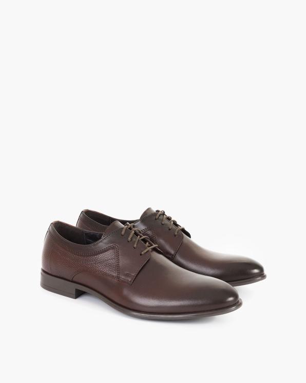 Ciemnobrązowe półbuty wizytowe skórzane 081-8396-542