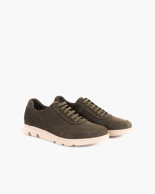 Ciemnozielone półbuty męskie nubukowe 135-233212-KHAKI