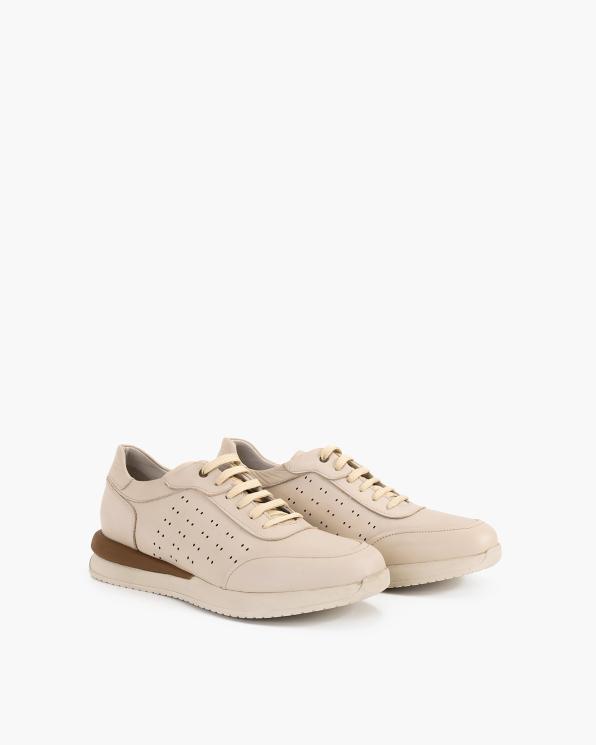 Beżowe półbuty męskie skórzane 135-231182-BEIGE