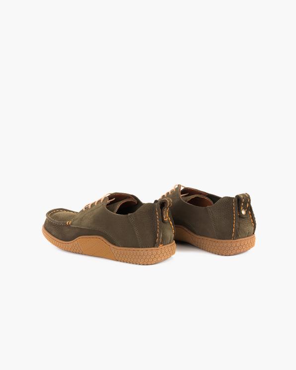 Ciemnozielone mokasyny męskie nubukowe 135-215340-KHAKI