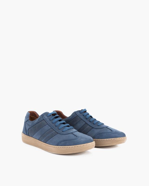 Niebieskie półbuty męskie nubukowe 135-214653-JEANS