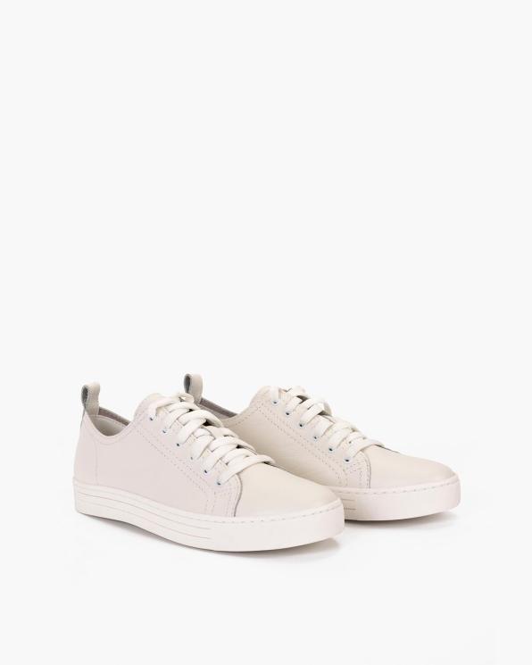 Białe trampki damskie ze skóry naturalnej 005-59622-BIAŁY