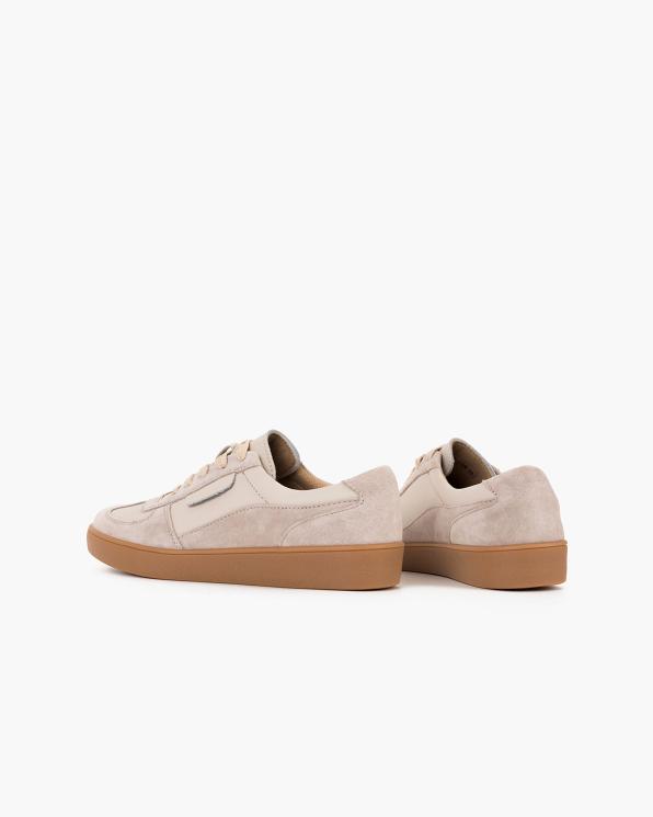 Beżowo-szare adidasy damskie ze skóry naturalnej 105-3397-SZ-B