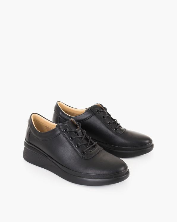 Czarne adidasy damskie ze skóry licowej 105-2297-CZARNE