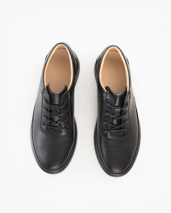Czarne adidasy damskie ze skóry licowej 105-2297-CZARNE