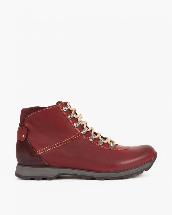Bordowe kozaki męskie skórzane 006 -664-BORDO