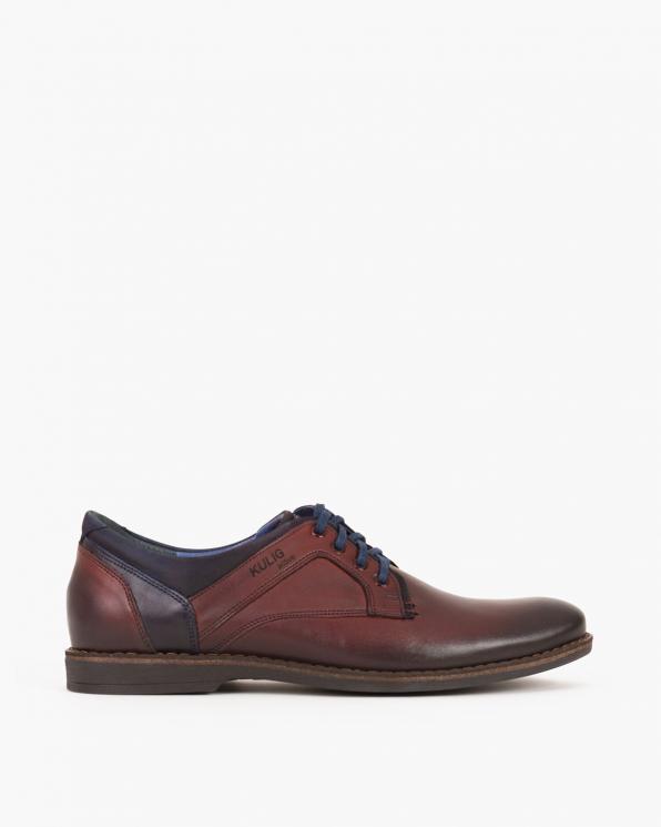 Bordowe półbuty męskie skórzane 015 -3461-BORDO