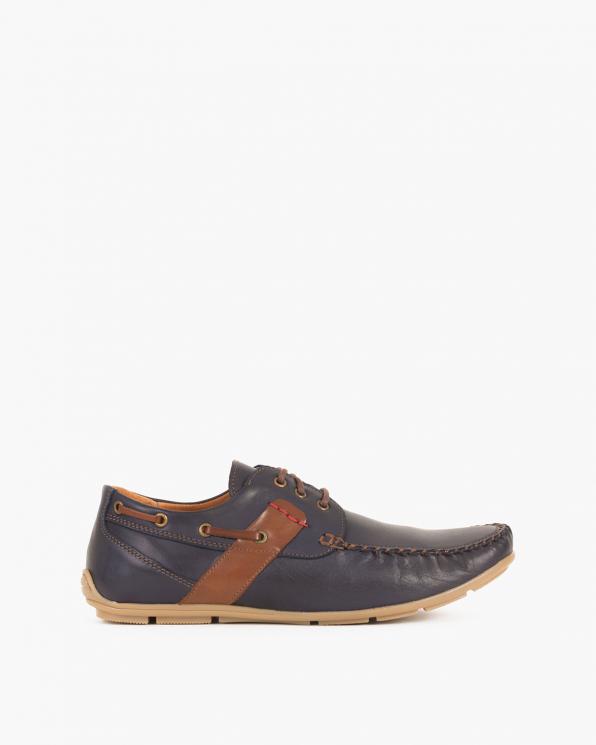 Granatowe mokasyny męskie skórzane 071 278-J BLU LI