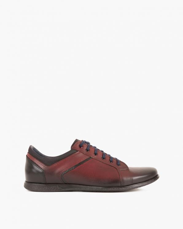 Bordowe półbuty męskie skórzane 015 3071-BORDO