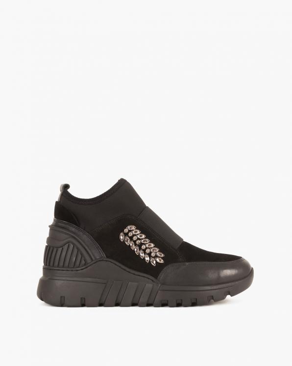 Czarne sneakersy skórzane 084 0591 CZARNY