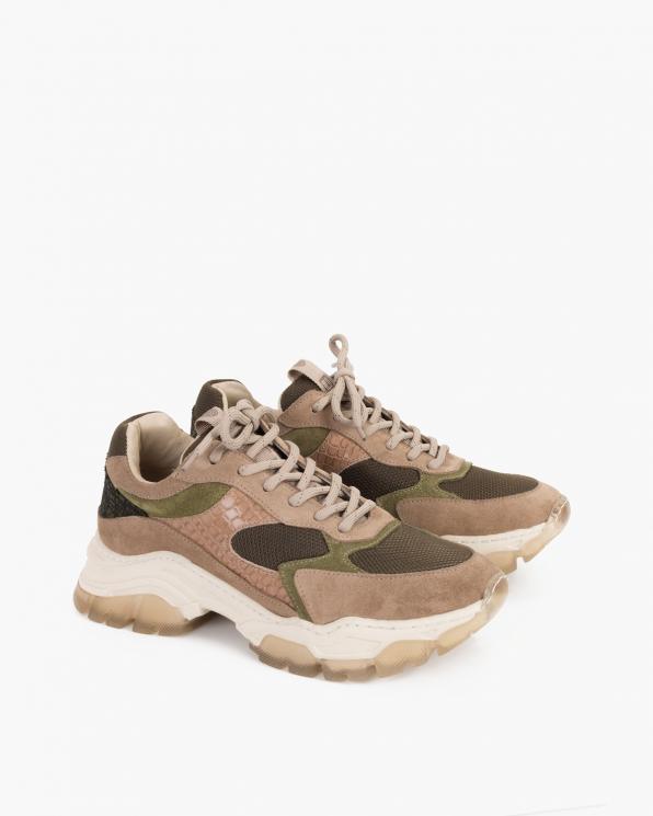 Wielokolorowe sneakersy zamszowe 116-368-008-ZIEL