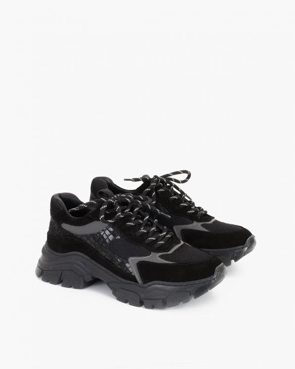 Czarne sneakersy zamszowe 116-368-008-CZAR