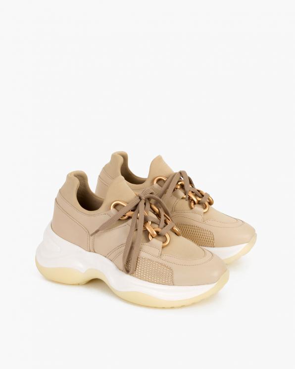 Beżowe sneakersy skórzane 116-106-004-BEŻ