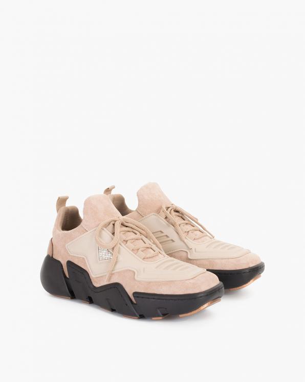 Beżowe sneakersy zamszowe 083-157-BEŻ