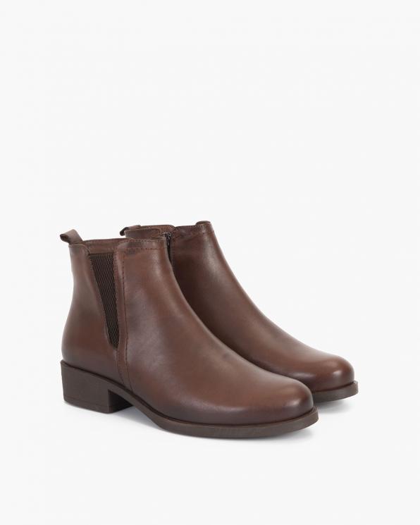 Brązowe sztyblety damskie skórzane 075-50401-BRĄZ
