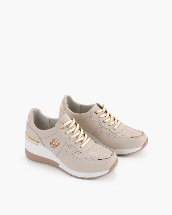 Beżowe sneakersy skórzane 131-96192-BEŻ