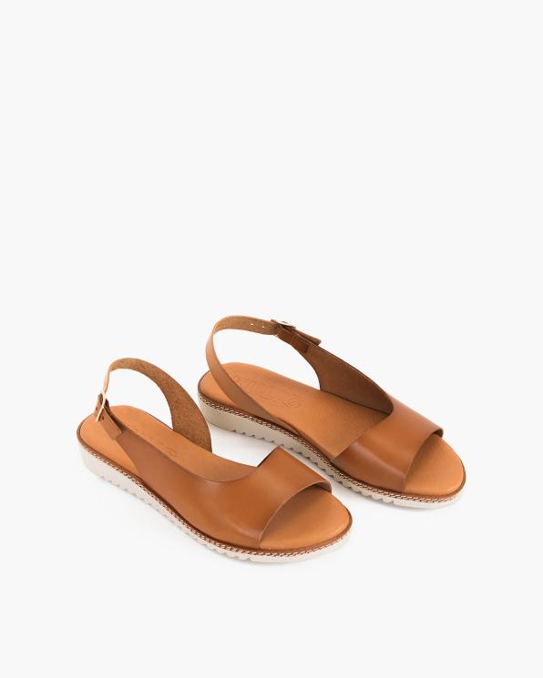 Brązowe sandały damskie skórzane 009-5022-BRĄZ