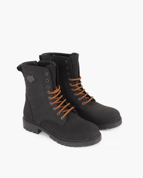 Czarne trzewiki damskie nubukowe 089-9006-CZA-NUB