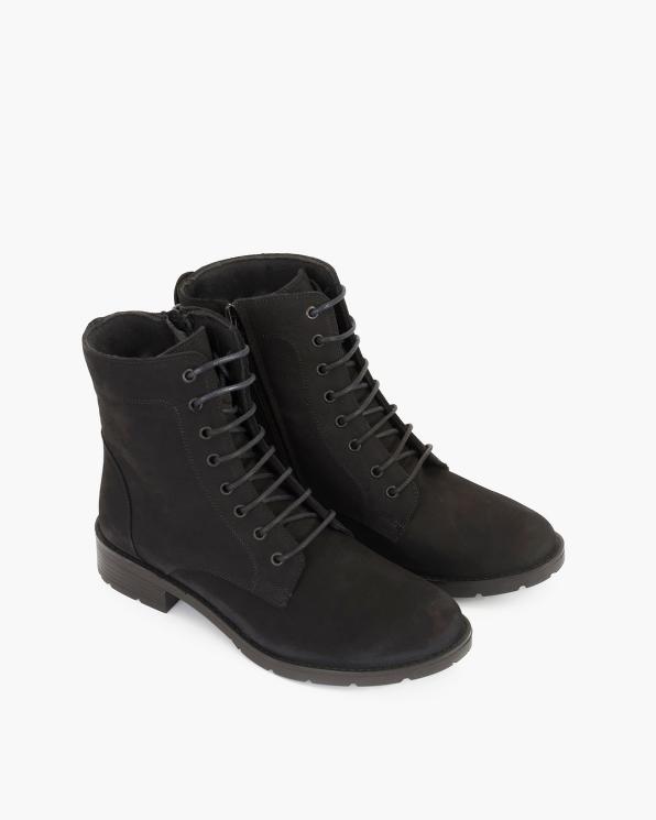 Czarne trzewiki damskie nubukowe 089-5960-CZA-NUB