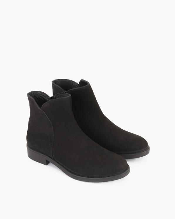 Czarne botki nubukowe 089-22676-CZ-NUB