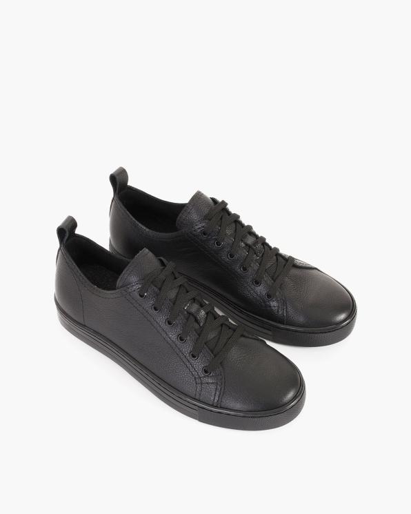 Czarne trampki damskie ze skóry licowej 005-59622-CZ-1