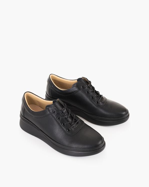 Czarne adidasy damskie ze skóry licowej 105-2297-CZARNE